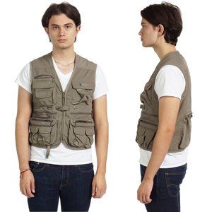 KOLON SPORT Khaki Cargo Zipped Pockets Outdoors Vest